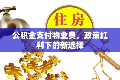 动态公积金支付物业费，政策红利下的新选择